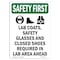 Signmission OSHA SAFETY FIRST Sign, Lab Coats Safety W/ Symbol, 18in X 12in Decal, 12" W, 18" L, Portrait OS-SF-D-1218-V-11172 - alternate 1